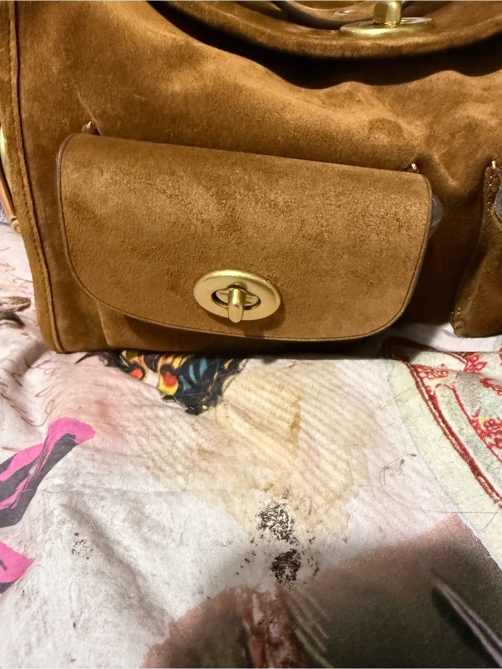 The Coach Originals Turnlock Haversack Suede Shoulder Bag - Picture 10 of 11